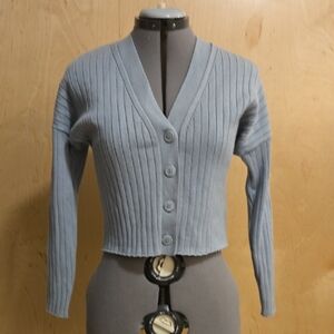 Abercrombie & Fitch Blue Ribbed Cardigan